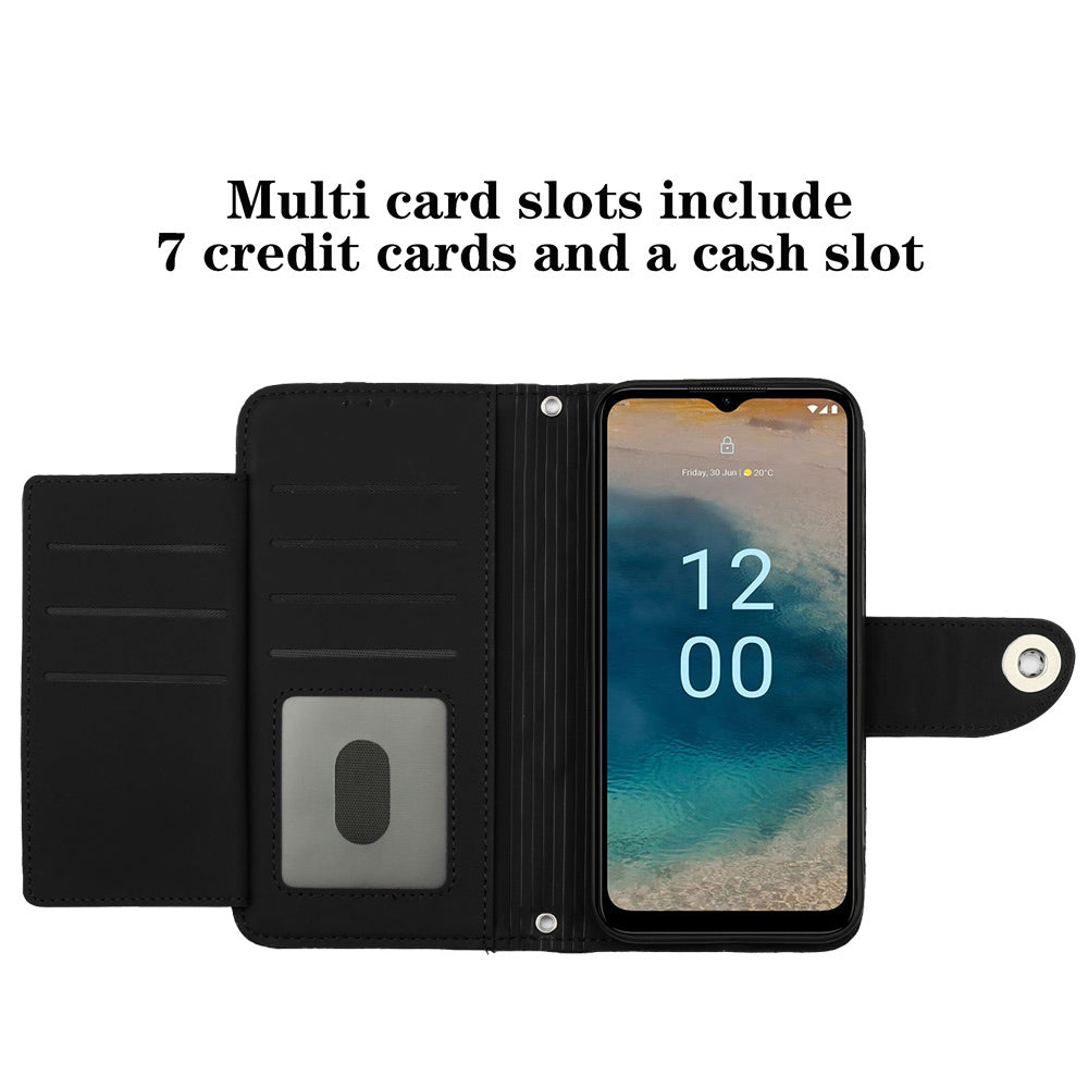 YB Imprinting Series-8 for Nokia G22 Case 7 Card Slots Rhombus PU Leather Stand Phone Cover YB Imprinting Series-8 for Nokia G22 Case 7 Card Slots Rhombus PU Leather Stand Phone Cover